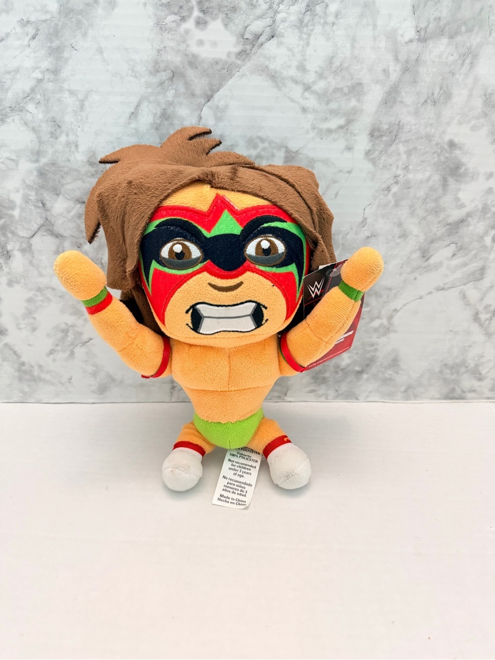 WWE Plush Wrestler Toy - Orange, Green & Brown Masked Figure